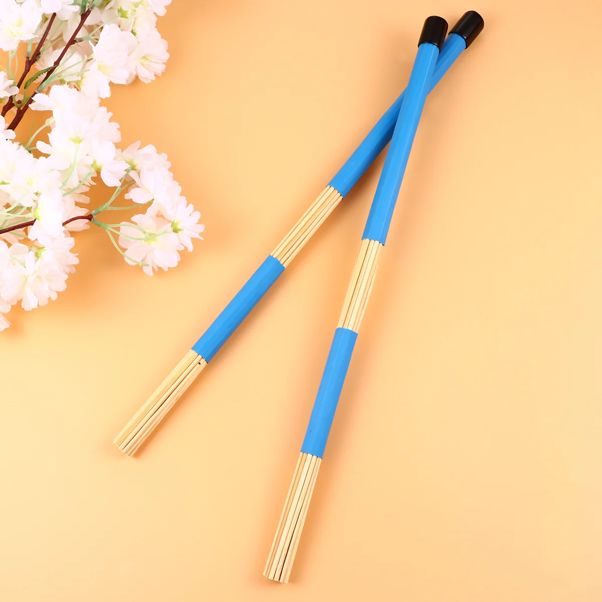 

1Pair Wooden Drum Brush Sticks Blue Rod Frame Smooth Surface High Quality Jazz Folk Music Low Volume Playing Drum
