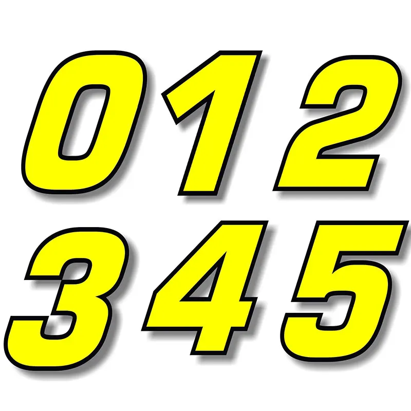 Racing Number Sticker  Arabic Numerals 0 1 2 3 4 5 6 7 8 9 Motorcycle Dirt Bike Laptop Skateboard Mug Decals