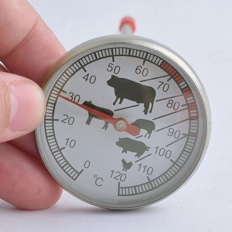 Stainless Steel Pocket Probe Thermometer Gauge for BBQ Meat Food Kitchen Cooking