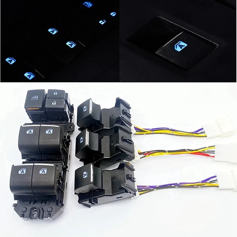 

Car LED Power Single Window Switch LED Power Single Window Switch Replace For Toyota RAV4 2019-2022 Left Driving Backlight