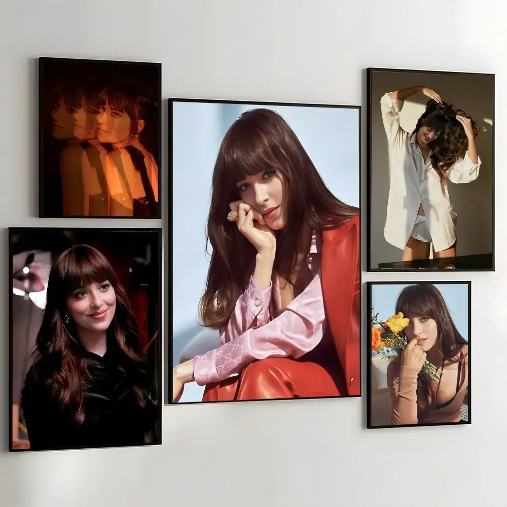 Movie Star D-Dakota Johnson Painting Calligraphy Self Adhesive Wall Art Waterproof Print For Bedroom Living Hallway Home Decor