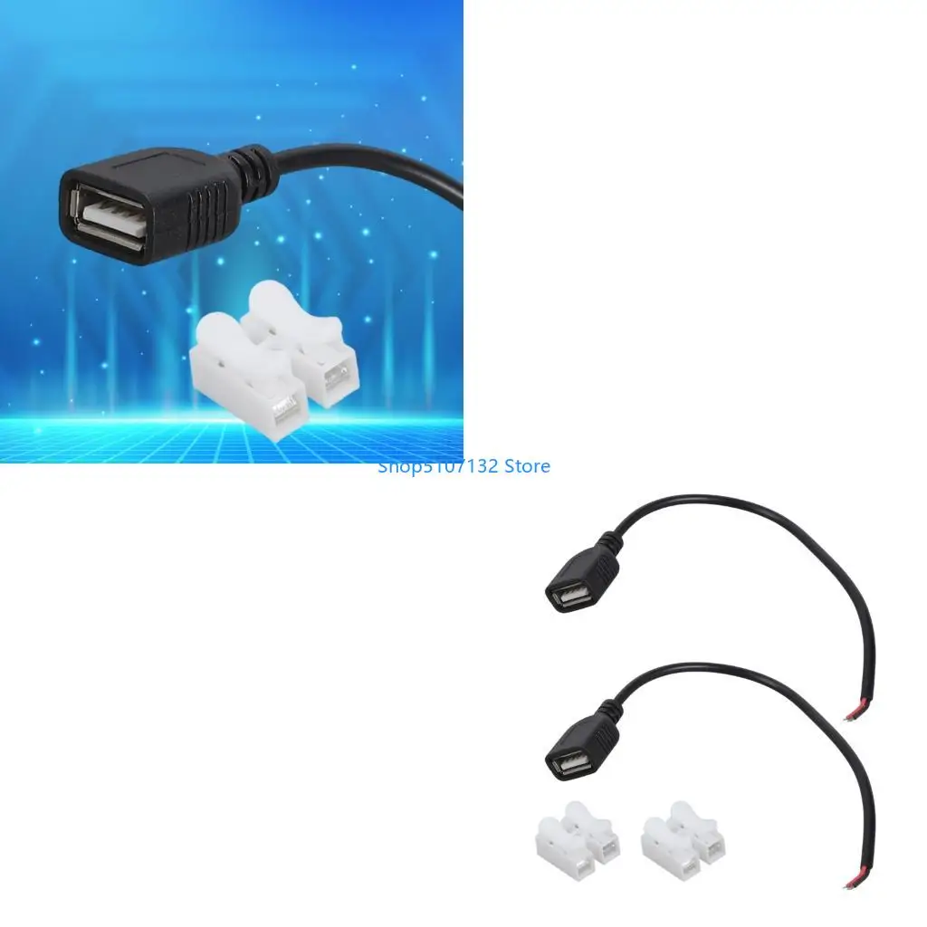 87hd-20-см-diy-5-В-зарядный-шнур-usb-гнездо-на-2-контактный-кабель-с-пружинными-разъемами-2-шт
