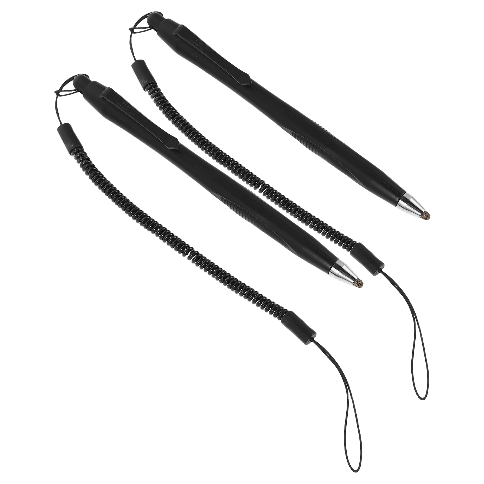 

2pcs Touch Screen Stylus Pen Fiber Tip Spring Mechanism Lanyard Universal Compatible Tablets Phones High Sensitivity Portable