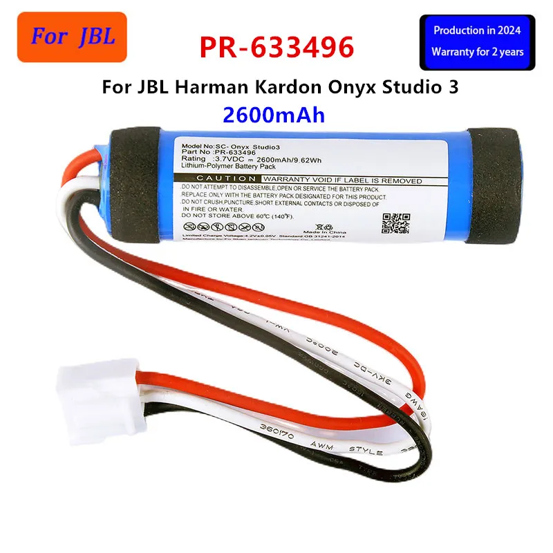 Original  PR-633496  2600mAh For JBL Harman Kardon Onyx Studio 3/Studio3  Bluetooth Wireless  Speaker Replacement Battery .