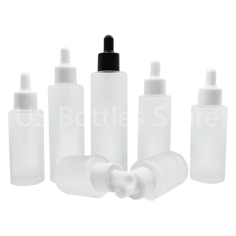 

30ml 1 oz wholesale Essential oil Hair Oil Packaging Customized Frosted Glass Serum Bottle Essential Oil Frodsted Glass Droppe