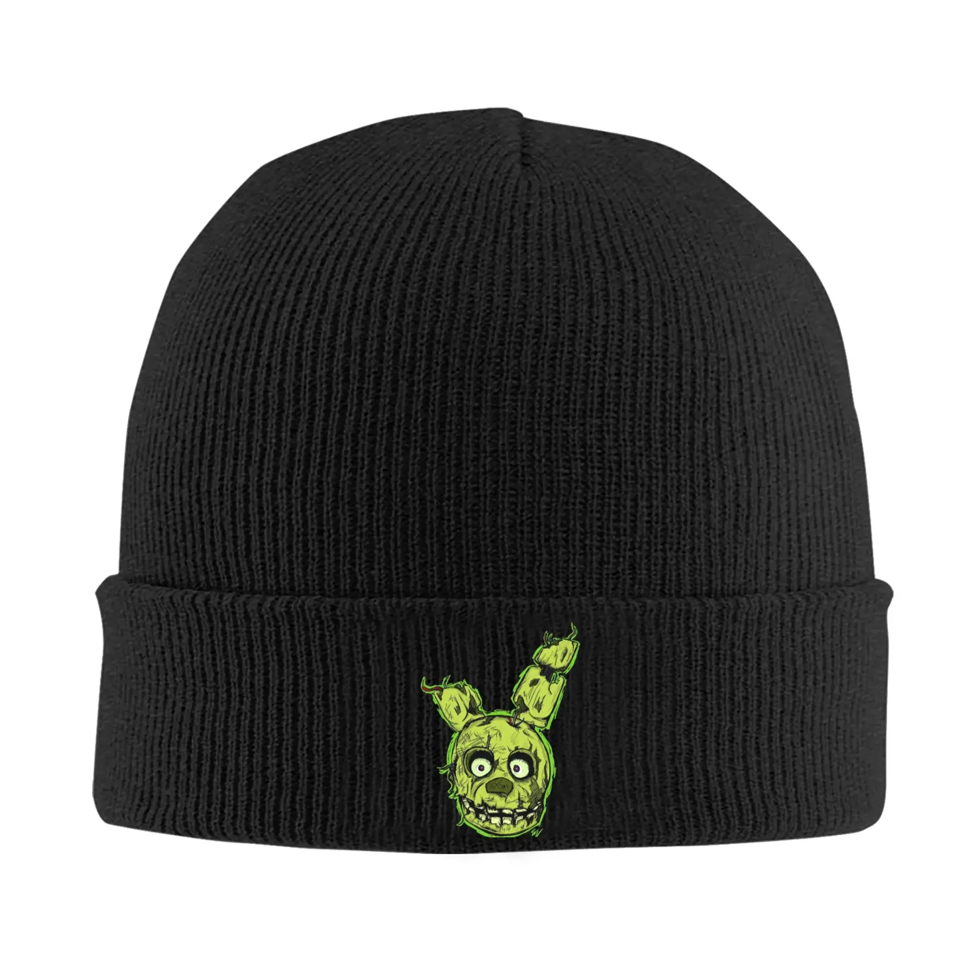 gorros-de-malha-fnaf-springtrap-five-nights-at-freddy’s-gorros-quentes-e-estilosos-para-homens-e-mulheres-gorros-de-inverno-com-estampas-graficas-estilo-hippie