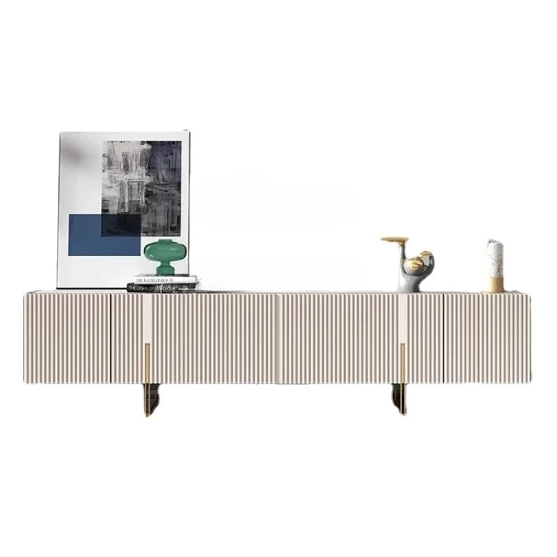 

Modern Entry Lux Style TV Cabinet and Tea Table Combination Living Room Simple Nordic Stone Plate Floor Cabinet