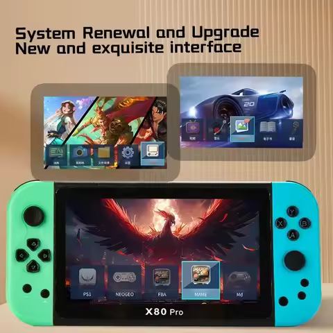 X80 Pro Handheld Game Console Psp Intelligent Retro Arcade Game Console Video Music Player 7-inch Display Portable Game Console