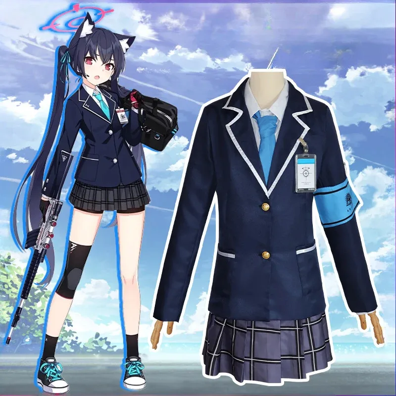 

In Stock Kuromii Serika Cosplay Anime Blue Archive Cosplay Wig Jk School Uniform Halloween Party Carnival for Women