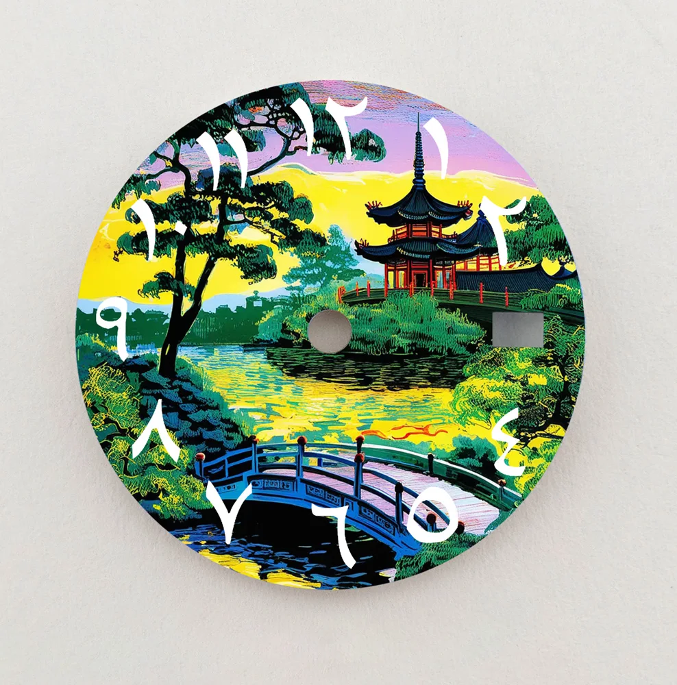 Циферблат NH35, озерный древний строительный циферблат, 28,5 мм, циферблат с арабскими цифрами, подходит для NH35/36, запасные части для часов с механизмом, индивидуальный логотип