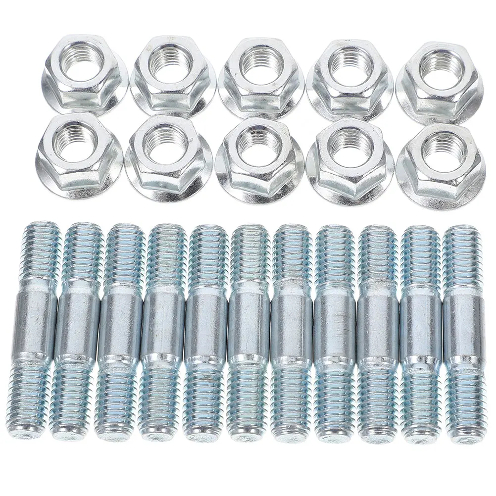

15 set Double-ended Screws Nuts Set Chainsaw Guide Bar Studs Bolt Silver Easy Installation Universal Compatibility