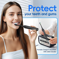 Mornwell T38 Electric Sonic Toothbrush USB Charge Rechargeable 8 Replacement Heads Adult