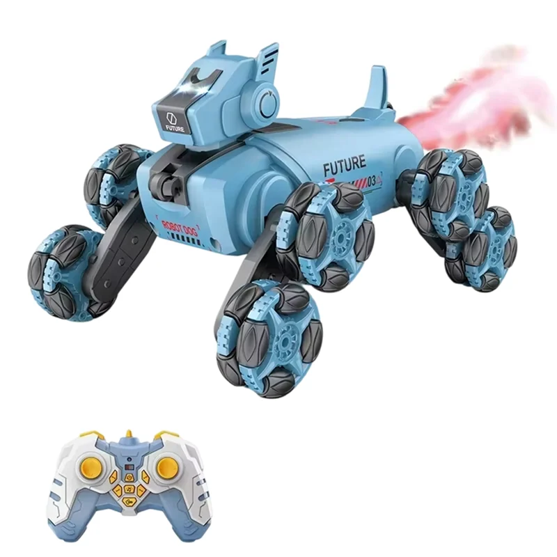 B05C-RC Remote Control Stunt Dog Remote Control Robot Stunt Dog Intelligent Mechanical Spray Dog 360 Rotation Drift Kid Gift