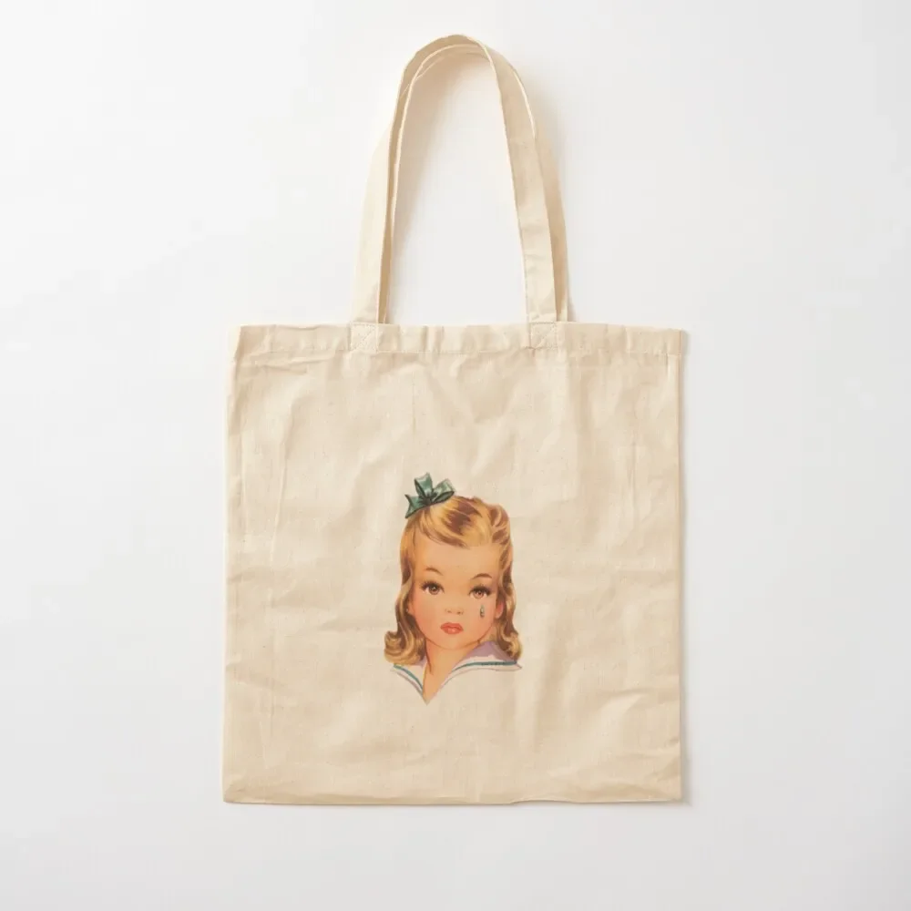 

Vintage pin up girl crying Tote Bag tote canvas Cloth