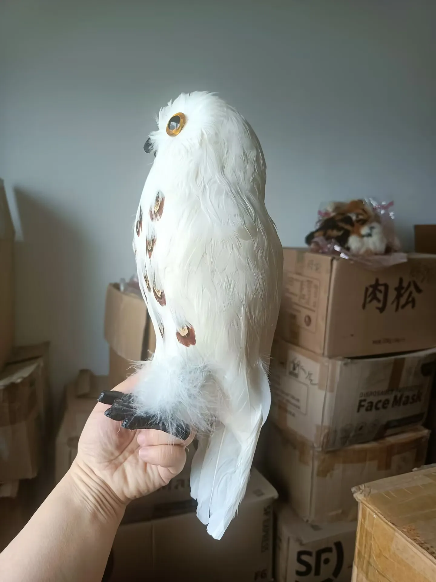 

creative simulation foam and feather white owl model gift home garden decoration about 32cm a0036