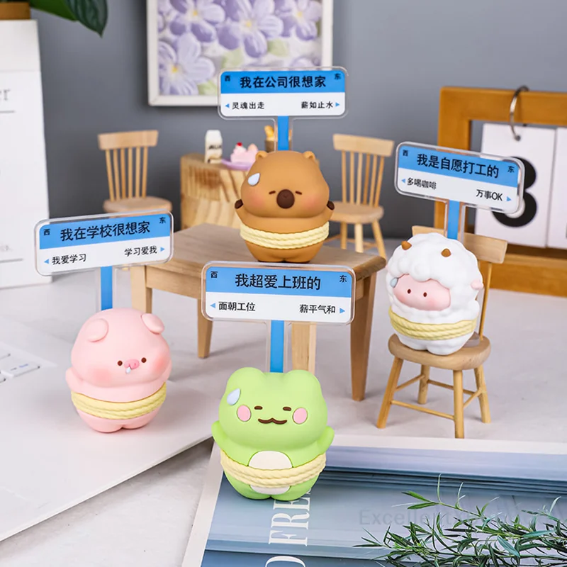 

1pcs Frog Statue Ornament Cartoon Small Animal Computer Desk Decoration Doll Gift