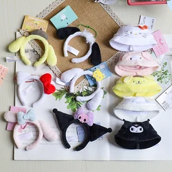 10CM Doll Clothing Kawaii Sanrio Hello Kitty My Melody Kuromi Cinnamoroll Plush Hat Hoops Cute Cartoon Decoration Holiday Gifts