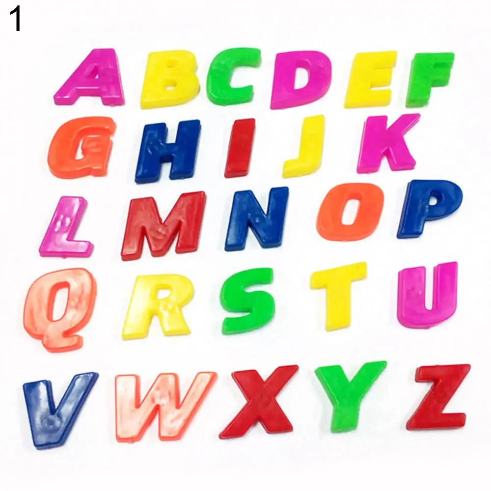 26Pcs Mathematics Teaching Lower/Upper Case Alphabet Letters Number Fridge Magnet Kid Learning Toy