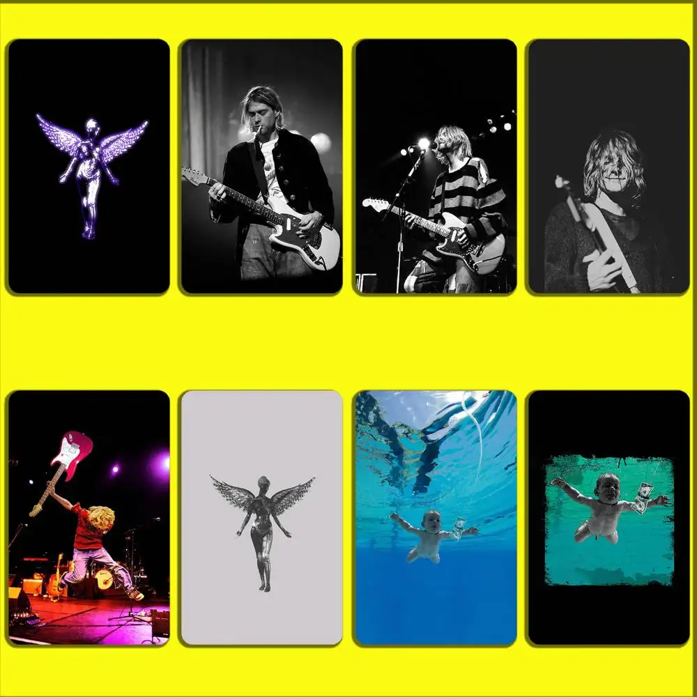 

Singer K-Kurt C-Cobain Guitar Card Stickers For Debit Bank Credit Cards Metro Bus Pass Sticker Decoration Cover Skin