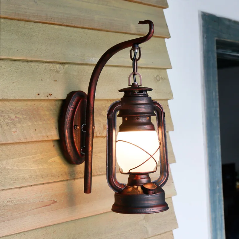 

American Wall Lamp Vintage Oil Wall Light Bar Corridor Pub Bedroom Porch Lamp Glass Retro Cafe Dining Room Iron Wall Lamp Bra