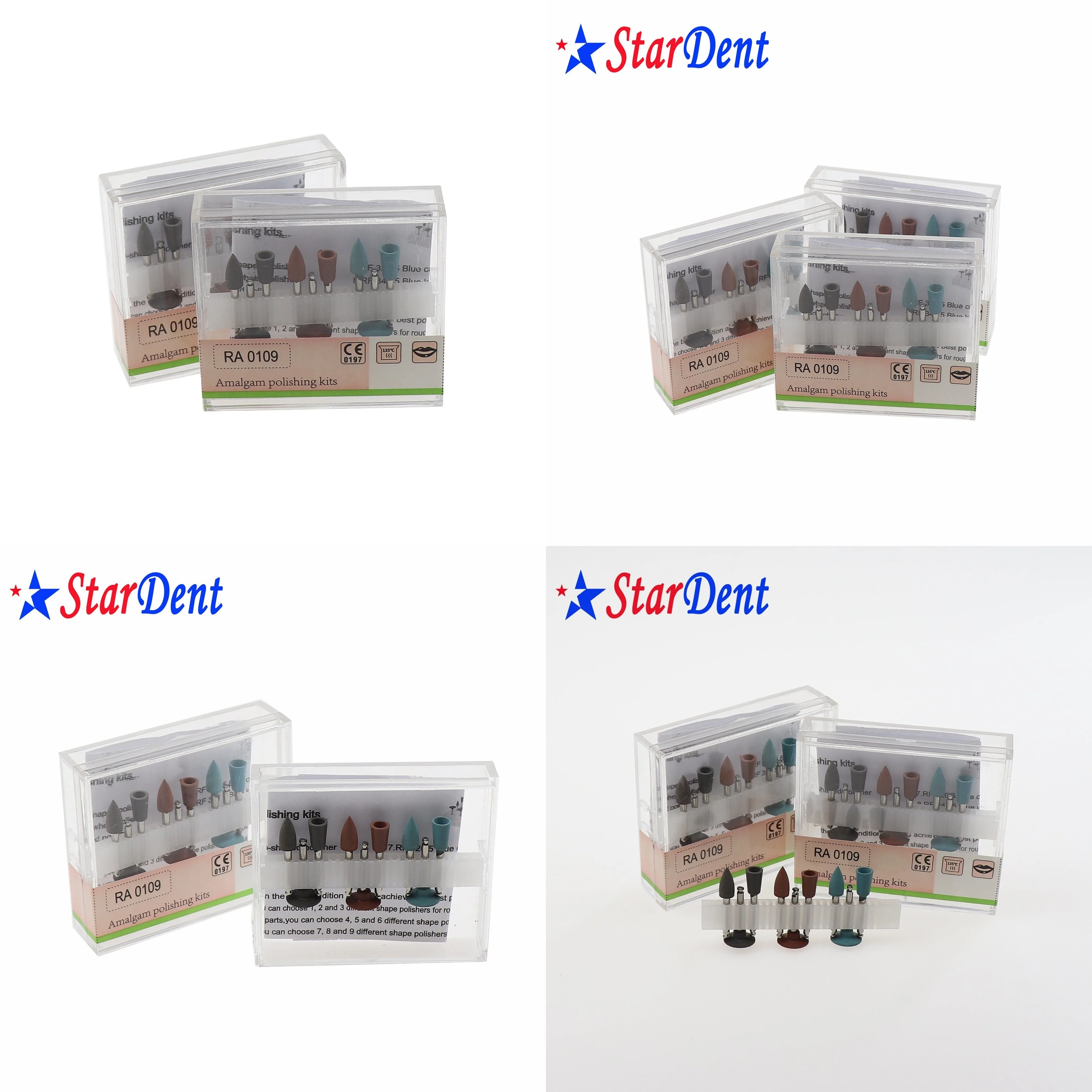 Dentals RA Polishing Kit Silver Amalgam Polisher 9 pcs/Box