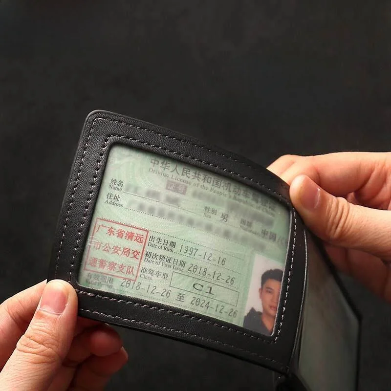 Matte Leather Driver License Protection Cover Elegant Business Card Holder for Men And Women Student Daily Use Golden Luohe