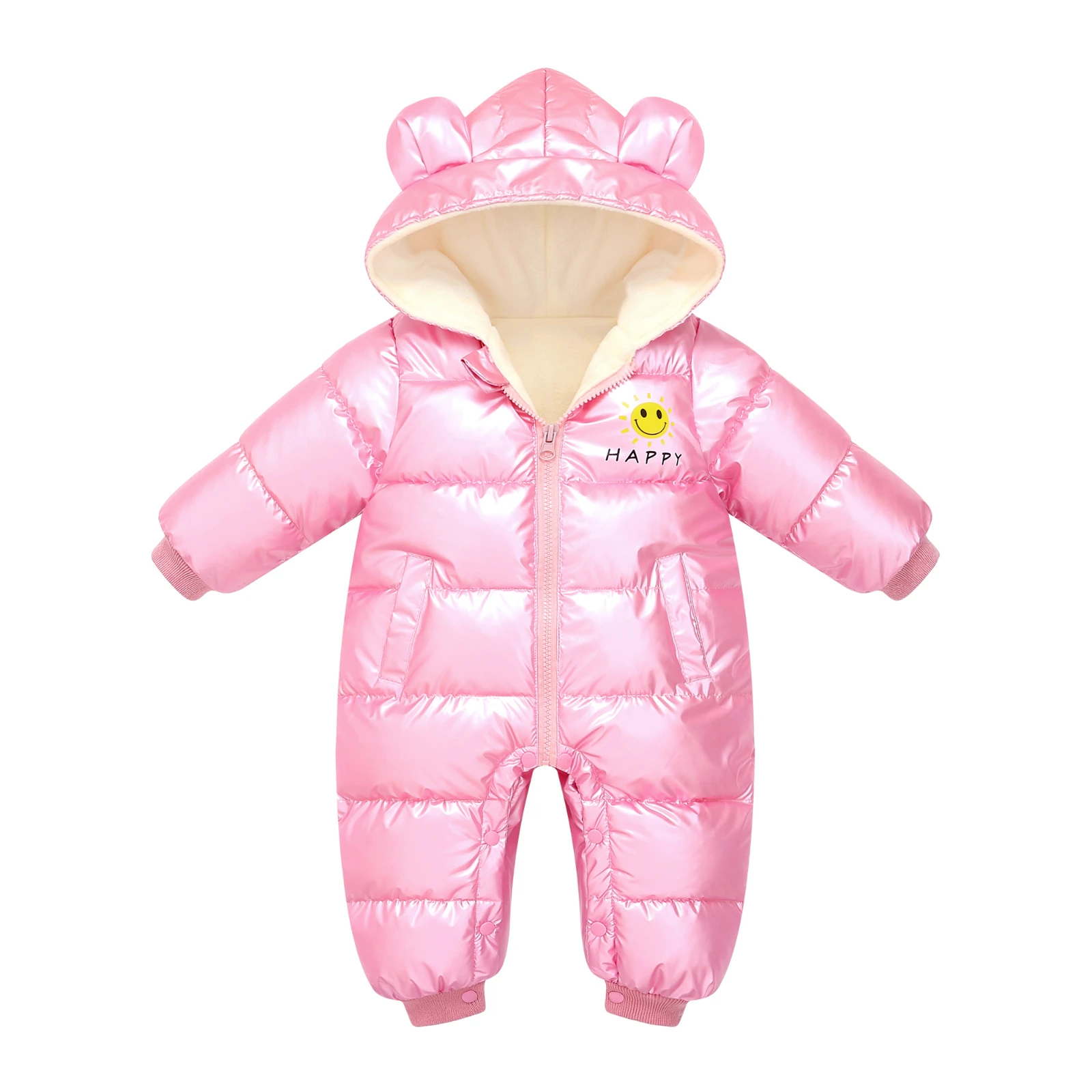 New born Winter kids Jacket waterproof Coat Plus Velvet Baby Girl clothes Snowsuit Boy Rompers Toddler hooded mantle Overalls