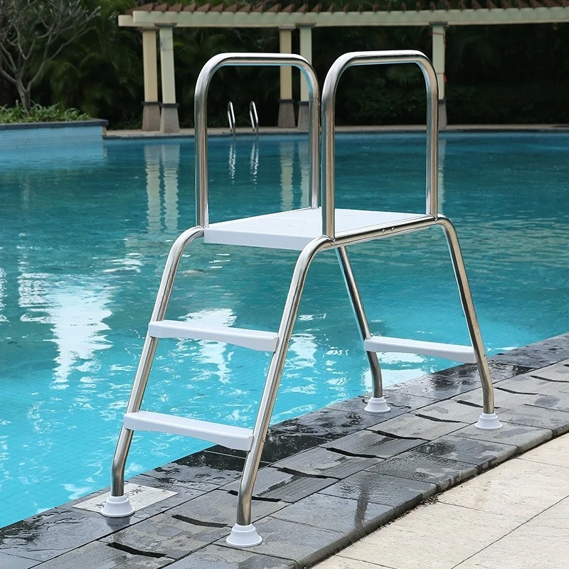 Swimming pool double-sided escalator pool special handrail ladder 304 stainless steel anti-skid pedal bracket
