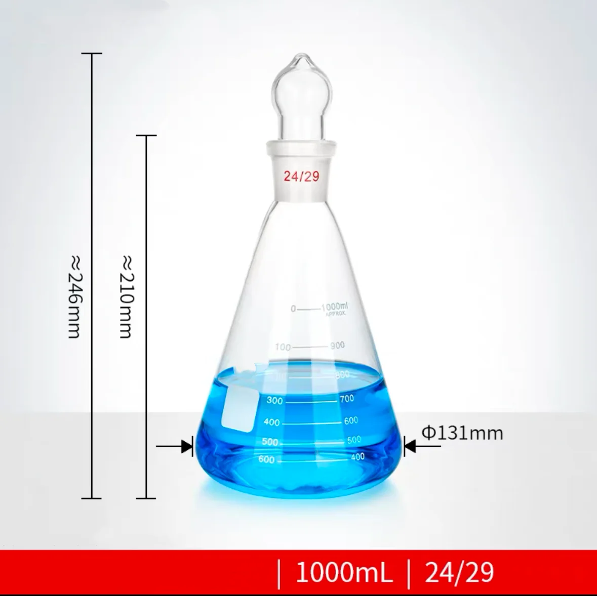 

1000 мл шарнирная 24/29/34 прозрачная/коричневая колба-лотин с заземленной стеклянной пробкой, объемная колба Mark Lodine, треугольная колба