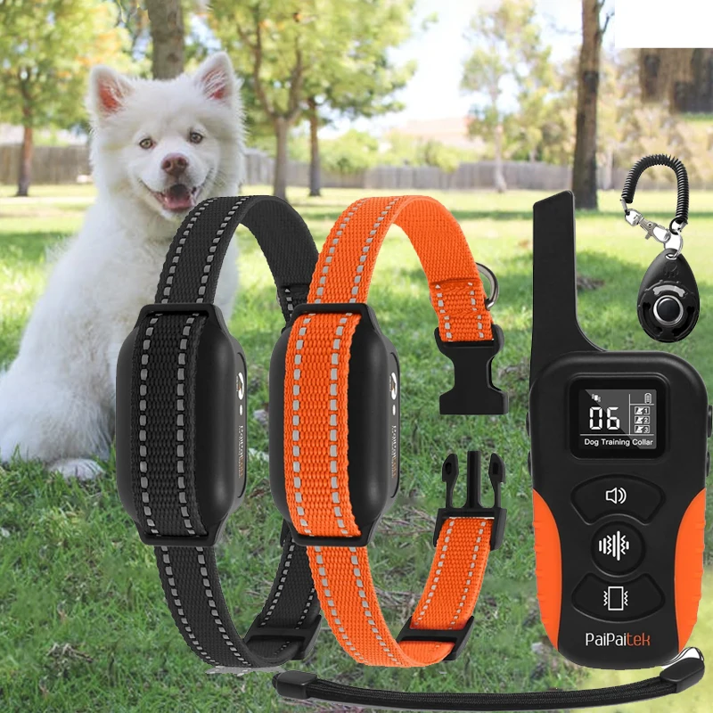 Dog Vibration Collar with Controller for 2 Dogs No Shock, 9 Types of Beeps and Vibrations, 3300ft Range & Upgraded Waterproof