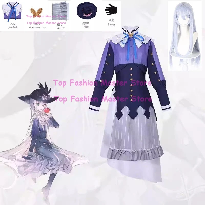 

Anime Cosplay PJSK Yoisaki Kanade Cosplay Game Project Sekai New Costume Dress Hat Wig Set Halloween Party Outfit For Woman