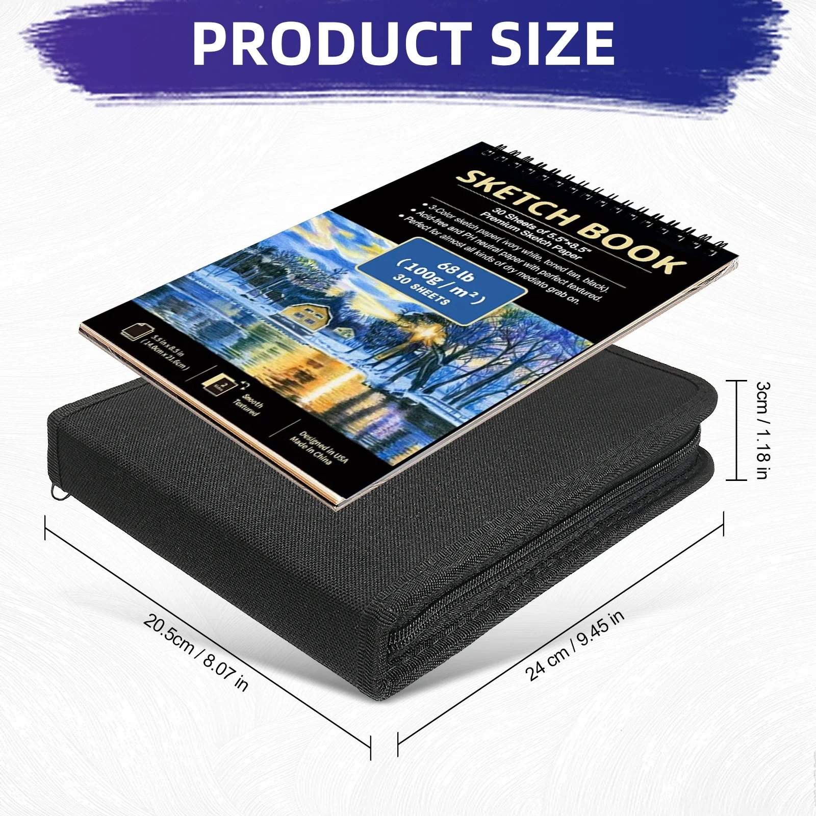 18-126 pcs Drawing Set Sketching Kit - Art Supplies,for Adults Artists with 3-Color Sketchbook,Graphite,Pastel,Charcoal Pencils