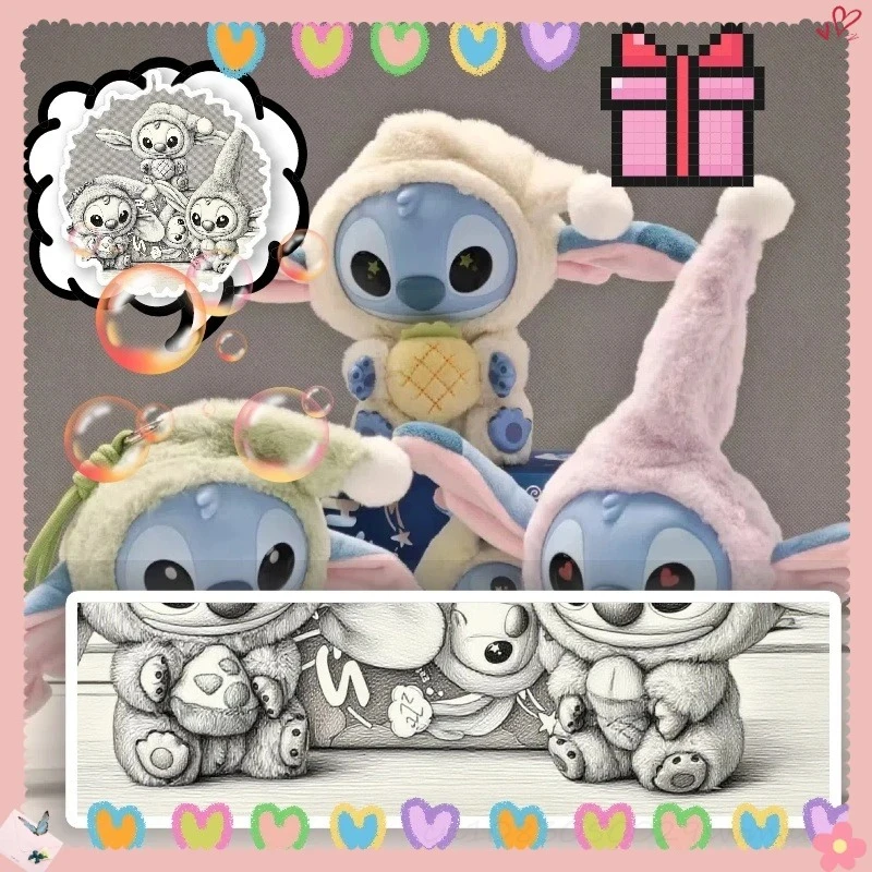 Mainan Seri Pesta Hewan BARU Blind Box Stitch Lucu Kotak Misterius Boneka Berbulu Lembut Dekorasi Tas Hadiah Gantungan Kunci Mainan Lucu