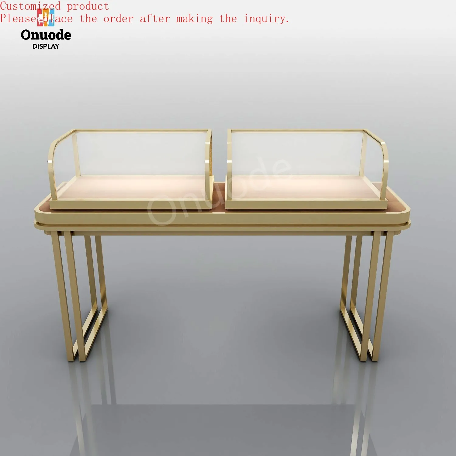 

Custom.Custom Luxury Jewelry Display Counter with Glass Showcase for Retail Stores and Shopping Center Kiosk