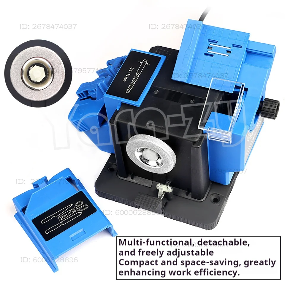 3 In 1 Electric Knife Sharpener Drill 65W Sharpening Machine Kitchen Knife Sharper Grinder Sharpener