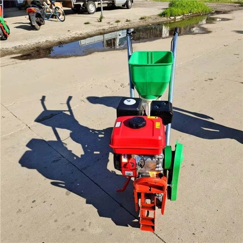 Hand Push Corn Planter Wheat Sowing Fertilizer Sorghum Soybean Precision Sowing Direct Planter Tillage Drill Held