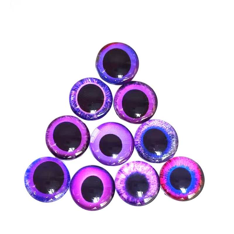 20Pcs Purple Dolls Glass Eyes 8-20mm Wiggly DIY Crafts Eyes For Toy Dinosaur Animal Eye Time Gem Doll Accessories