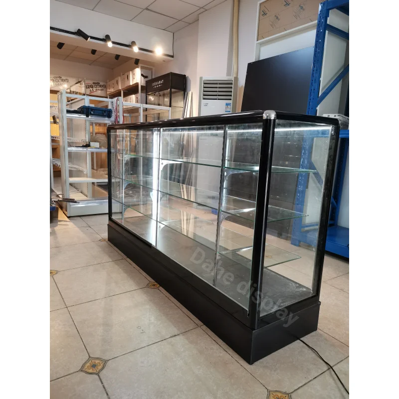 Custom. Retail Shop Möbel abschließbare Glas vitrine mit LED-Licht vitrinen für Rauch geschäft