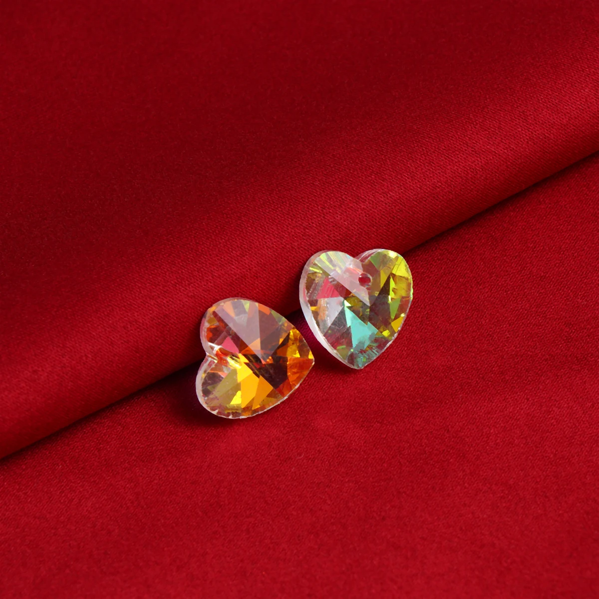 

100 Pcs Necklace Stained Glass Jewelry Heart Shape Decoration for Earrings Charm Pendant