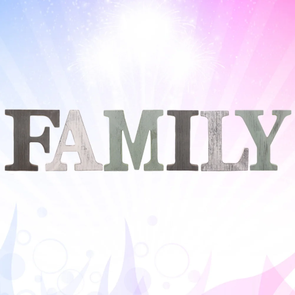 

1Set Family Wooden Letters Hanging Sign Rustic Wall Decoration Ornament Home Tabletop Shelf Decor Living Room Kitchen