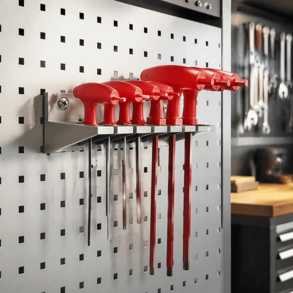 Wall Mounted Tool Rack No Drill Design Multifunctional Tool Holder Small Parts Storage Compact Size Screwdriver Holder