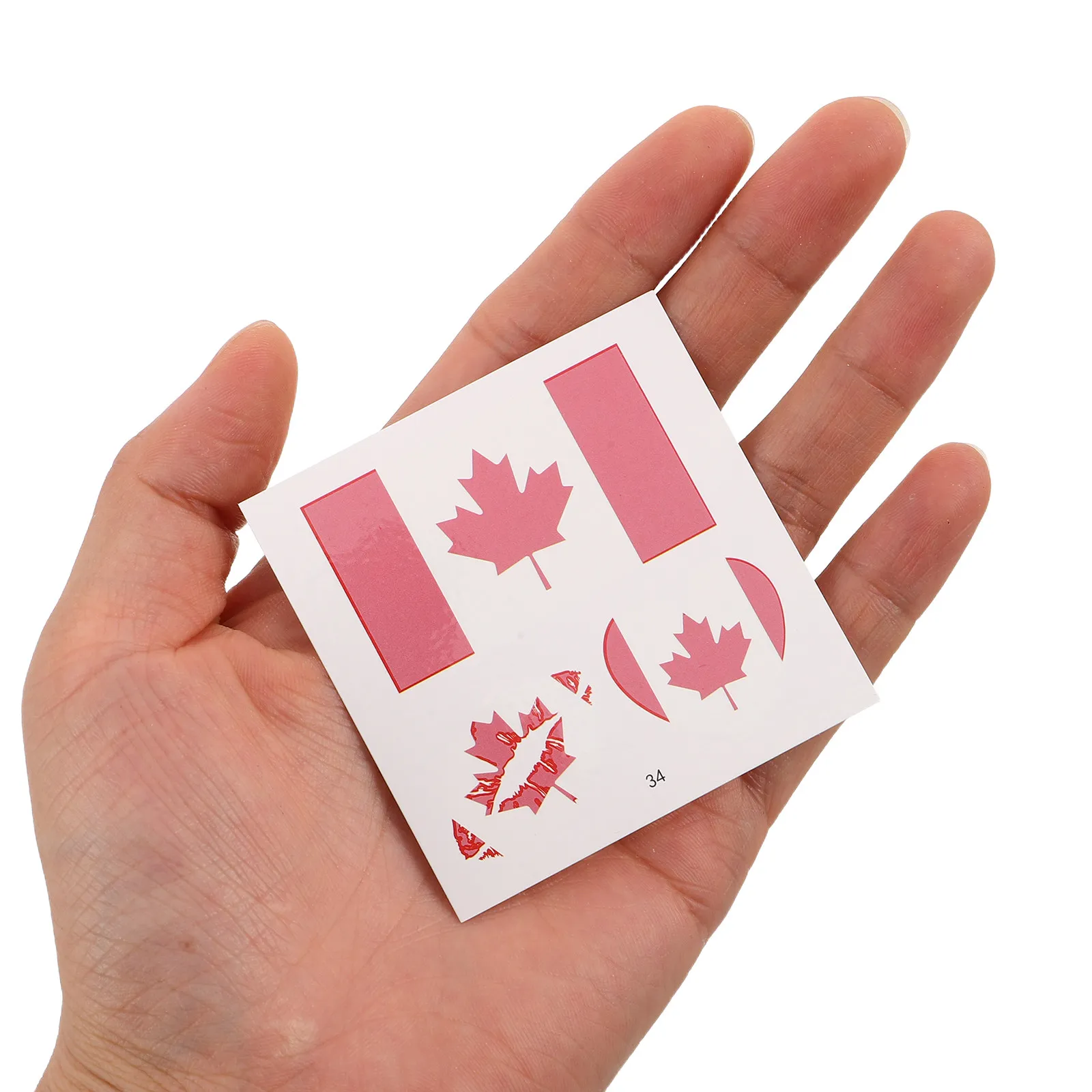 20Pcs Canada Flag Temporary Tattoos Waterproof Patriotic Face Stickers for 2026 Football Sports Event National Flag Stickers