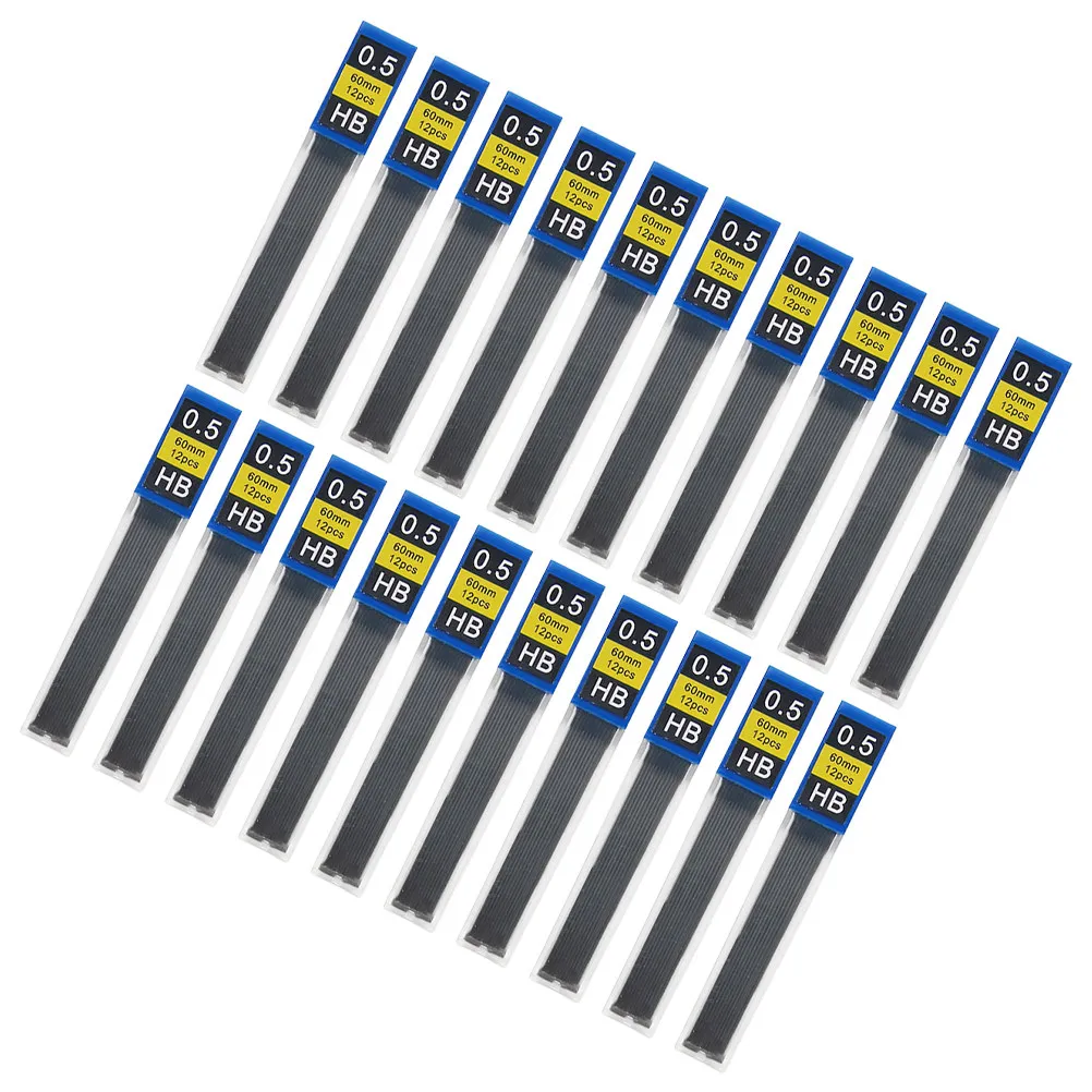 

20 коробок сменных грифелей для механического карандаша 0,5 мм, гладкие, стираемые, HB, черные, для эскизов, рисования, черчения, архитектуры, столярных работ, художественных работ