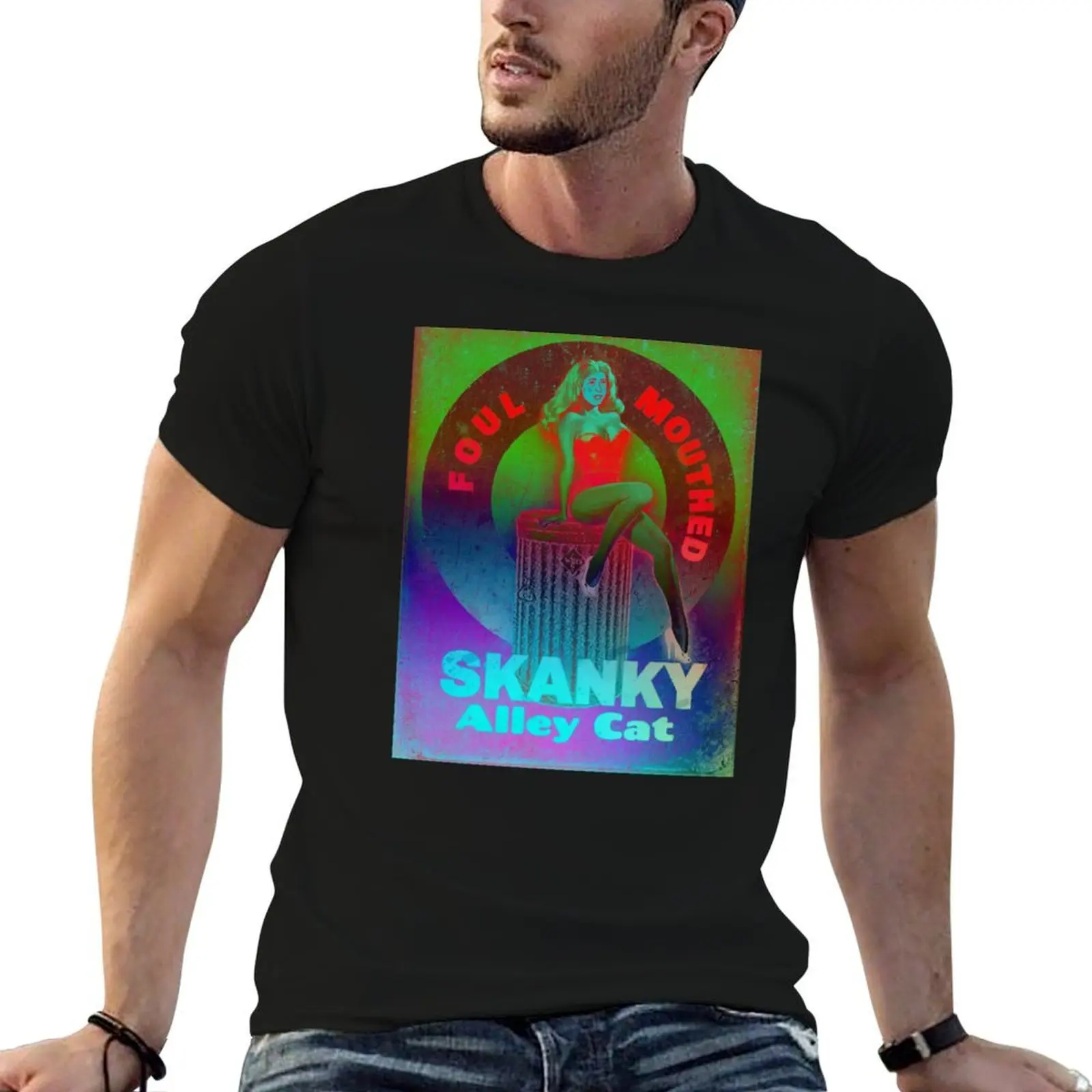 Foul-Mouthed Skanky Alley Cat by NuanceHoe T-Shirt aesthetic clothes cotton man t-shirts Short sleeve tee men