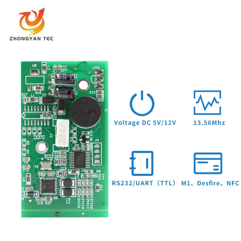 

RF Reader Module IC UART RS232 Interface Smart M1 S50 S70 NFC Mini 13.56mhz Rfid Card Reader Module