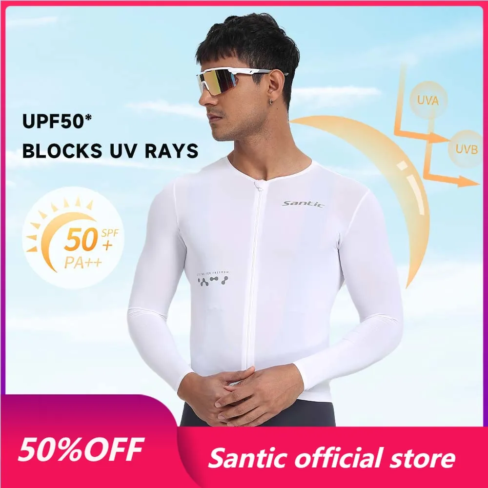 Santic Men's Cycling Jerseys Long Sleeve Bike Jerseys Sunscreen Breathable Professional Cycling Jerseys TM25C01182
