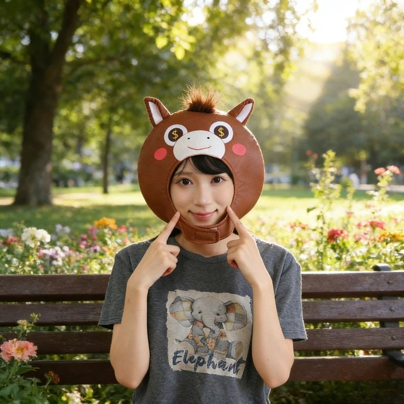 

Year of the Horse Mascot Hat Short Printed Coin Eye Cartoon Horse Headset Party Decoration