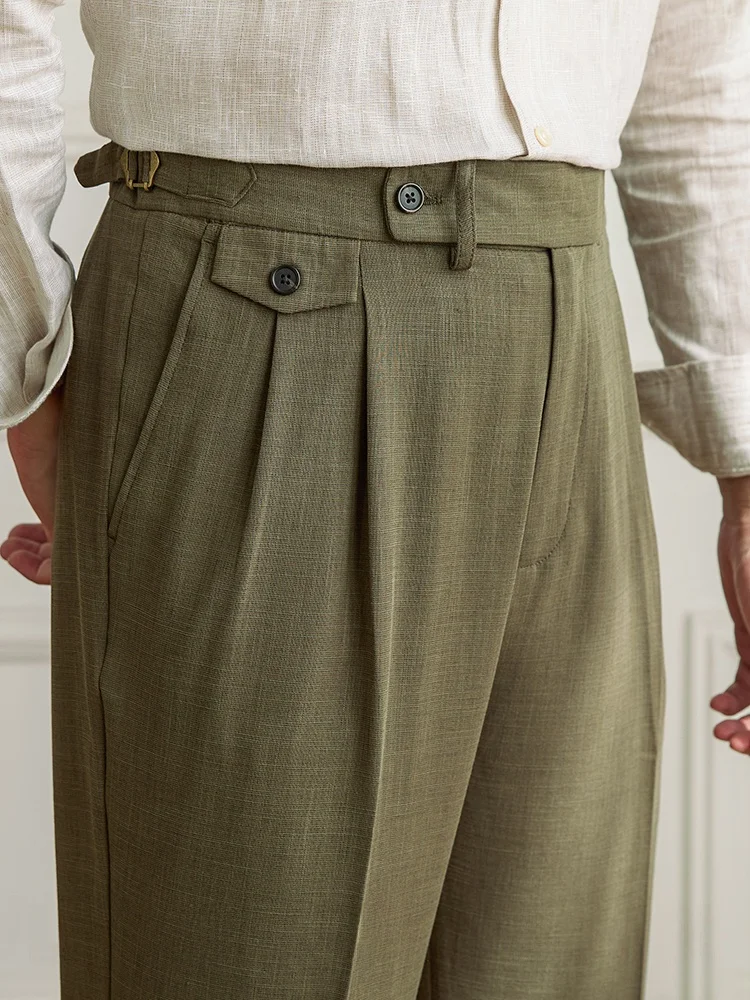 

Mr. Deer Tee's Commuter Gentleman Casual Italian Sle Thin Loose Fit Neline Pants Men's Versatile Breathable Polyester C...