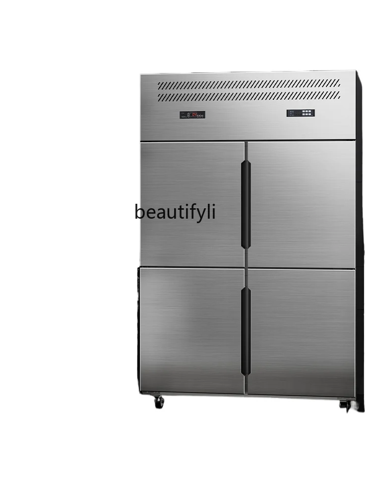 Four-Door Refrigerator Commercial Cafeteria Restaurant Kitchen Air-Cooled Refrigerated Cabinet Freezer Commercial