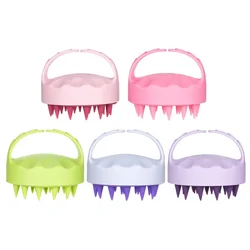 Silicone wet and dry massage brush, bath smooth hair, hand-shaped round shampoo brush
